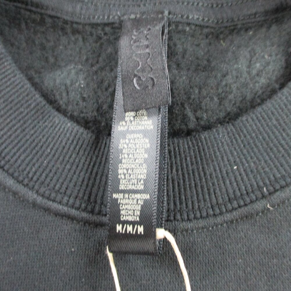 SKIMS Fleece Lounge Crewneck Sweatshirt Mens Medium Washed Onyx Black Pullover - Picture 5 of 10
